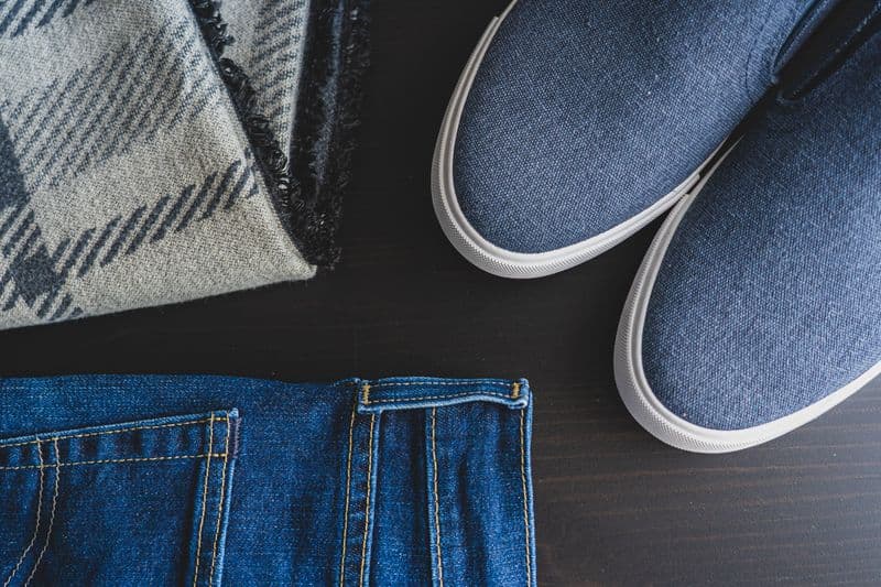 Denim & Sneakers — flat-lay input