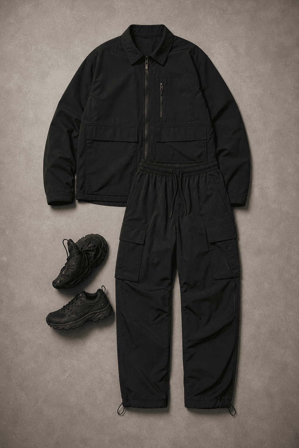 Zip Cargo Overshirt — flat-lay input