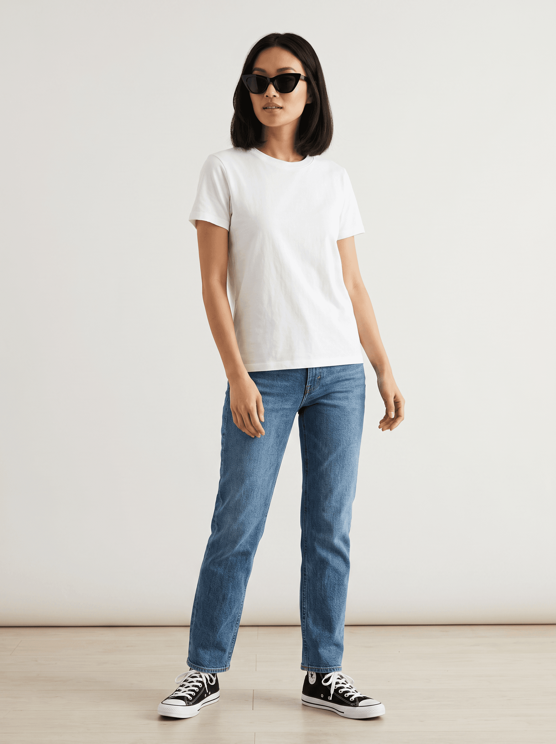 White Tee & Sneakers — result